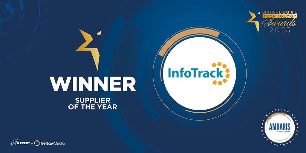 Supplier InfoTrack Winner Winner announcement for the British legal technology awards